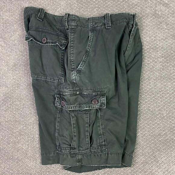 American Eagle Outfitters Classic Length Cargo Shorts Mens 38 Faded Black Cotton - Picture 3 of 10